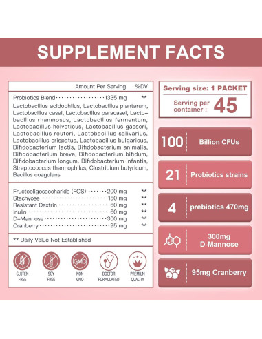 Probioticos para Mujeres NATURE TARGET 100 Mil CFUs 45 Días
