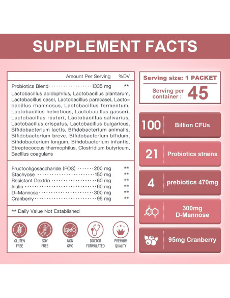 Probioticos para Mujeres NATURE TARGET 100 Mil CFUs 45 Días