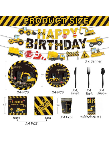 172 Piezas Suministros Fiesta Cumpleaños Construcción Oigco