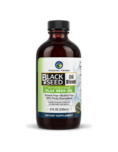 Aceite de Semilla Negra y Lino Amazing Herbs 236.6 ml - Omega 3, 6, 9