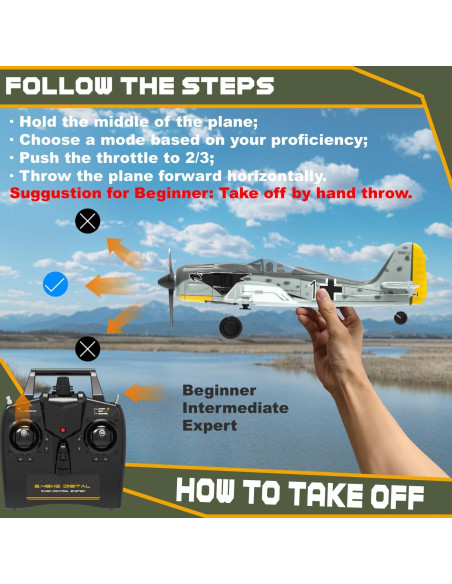 Avión RC ANBURI FW190 4 Canales con Estabilización