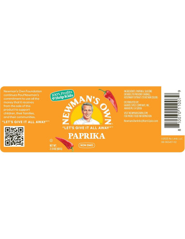 Pimentón Dulce Newman 60 g - No GMO, Kosher, Vibrante
