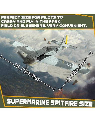 Avión RC ANBURI FW190 4 Canales con Estabilización