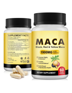 Cápsulas de Raíz de Maca FSLHCY 1900mg - Suplemento Vegano
