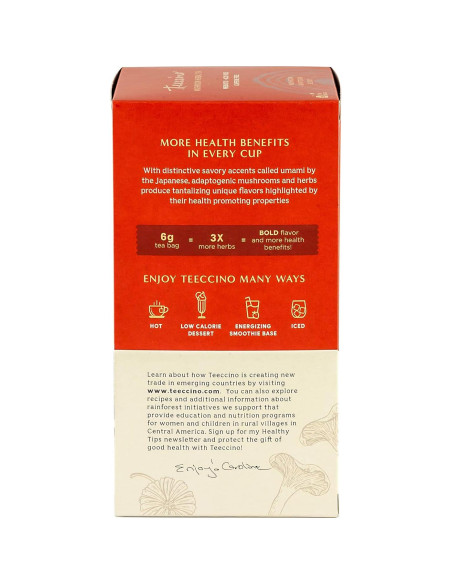 Té Herbal Adaptogénico Teeccino Chaga Ashwagandha - 25 Bolsitas