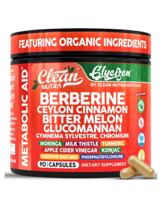 Suplemento de Berberina y Canela Clean Nutraceuticals 90 Cápsulas