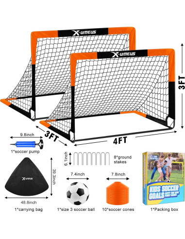 Porterías de Fútbol para Niños X-UMEUS Set de 2 1.22x0.91m