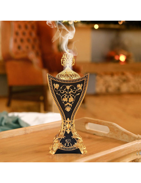 Horno de Incienso TERSCHELLING de Resina con Motivos Dorados