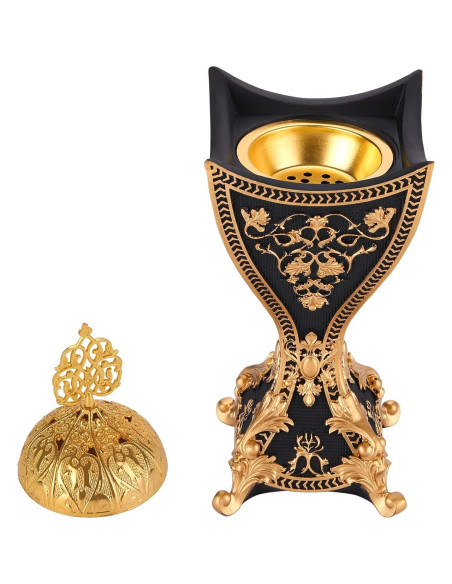 Horno de Incienso TERSCHELLING de Resina con Motivos Dorados