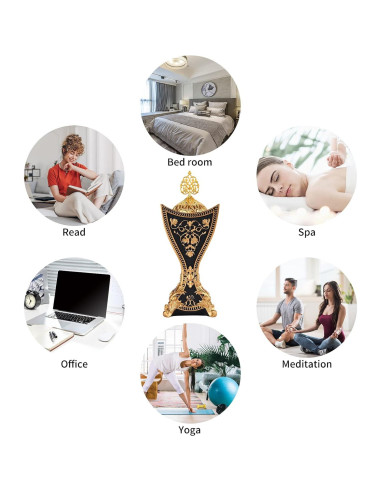 Horno de Incienso TERSCHELLING de Resina con Motivos Dorados