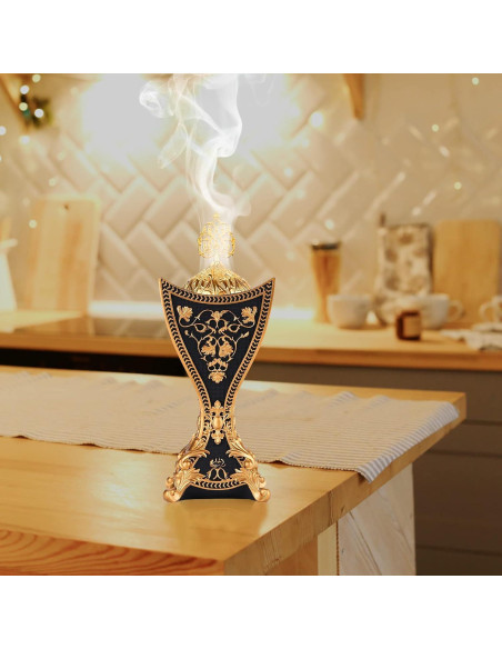 Horno de Incienso TERSCHELLING de Resina con Motivos Dorados