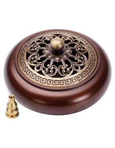 Quemador de Incienso de Cobre AHBLQD en Forma de Loto 93mm