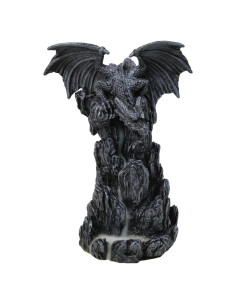 Estatua Dragón Negro Ebros Gift 19 cm Quemador Incienso