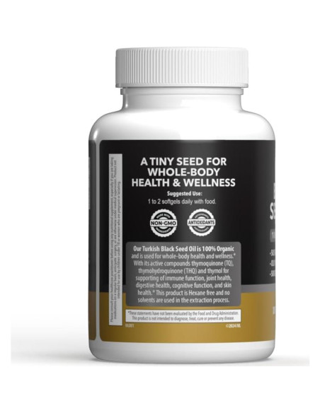 Cápsulas de Aceite de Semilla de Black Seed Orgánico 500 mg