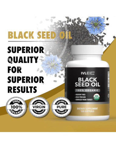 Cápsulas de Aceite de Semilla de Black Seed Orgánico 500 mg