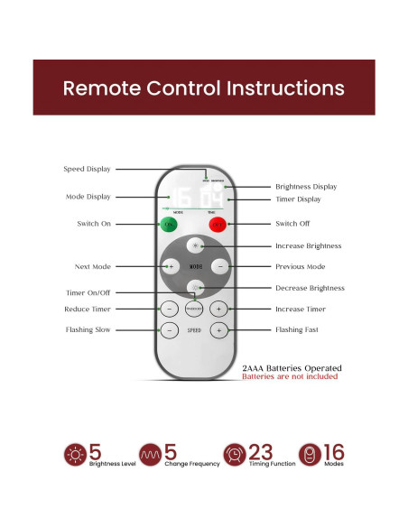 Guirnalda de Navidad LED 50 luces GAZE ART 274 cm con Temporizador