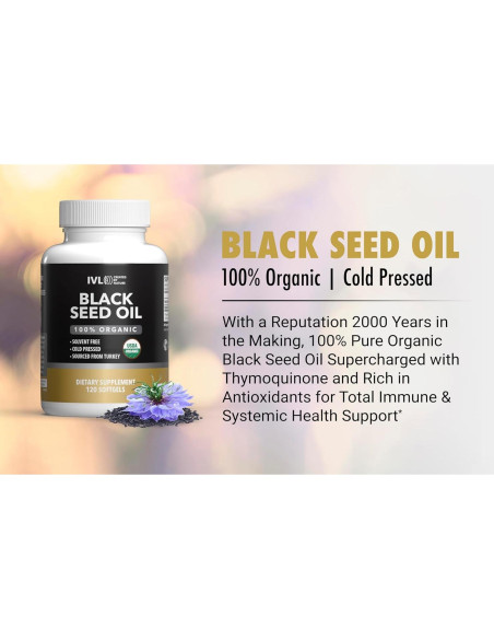 Cápsulas de Aceite de Semilla de Black Seed Orgánico 500 mg