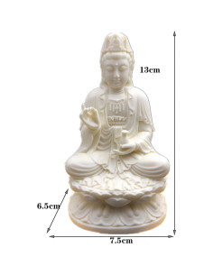 Estatua de Buda Guan Yin sobre Loto Fayijia 13x7.5x6.5cm 2