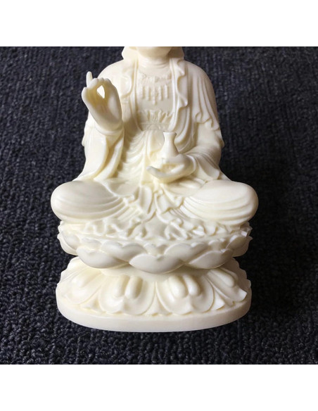 Estatua de Buda Guan Yin sobre Loto Fayijia 13x7.5x6.5cm