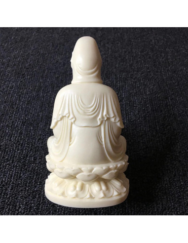 Estatua de Buda Guan Yin sobre Loto Fayijia 13x7.5x6.5cm