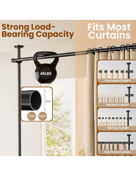 Varilla Divisoria Ajustable Bonpally 4-10 pies Sin Perforación