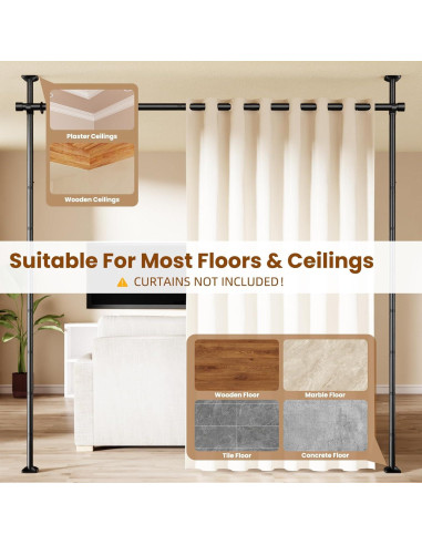 Varilla Divisoria Ajustable Bonpally 4-10 pies Sin Perforación