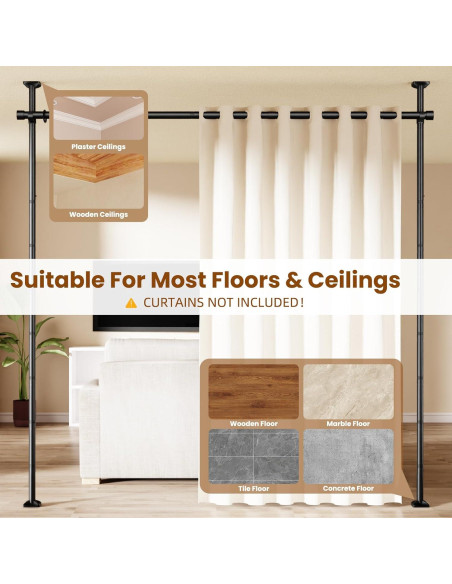 Varilla Divisoria Ajustable Bonpally 4-10 pies Sin Perforación