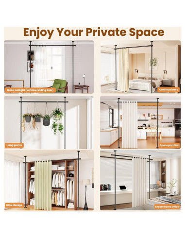 Varilla Divisoria Ajustable Bonpally 4-10 pies Sin Perforación