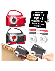 Cortador de Papel de Regalo y Dispensador de Cinta Wraprocut - 2 Piezas
