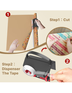 Cortador de Papel de Regalo y Dispensador de Cinta Wraprocut - 2 Piezas 2