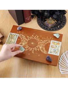 Mesa de Altar Wiccano PH PandaHall 30.5x20 cm Madera Grabada 2