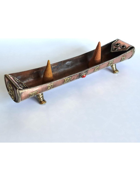 Soporte de Incienso Aroma Valley 100% Cobre y Latón para 6 Varillas y 6 Conos