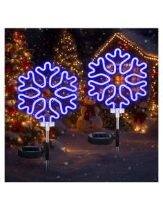 Luces de Jardín Solares Rossesay Copo de Nieve Azul 2 Pcs