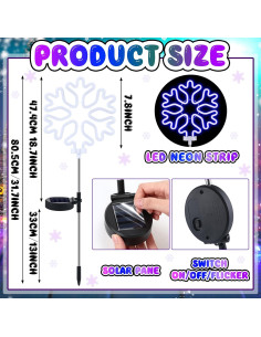 Luces de Jardín Solares Rossesay Copo de Nieve Azul 2 Pcs 2