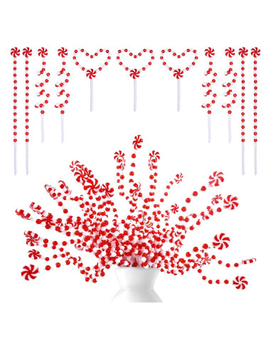 30 Decoraciones de Bastones de Caramelo HOHOTIME Rojo y Blanco