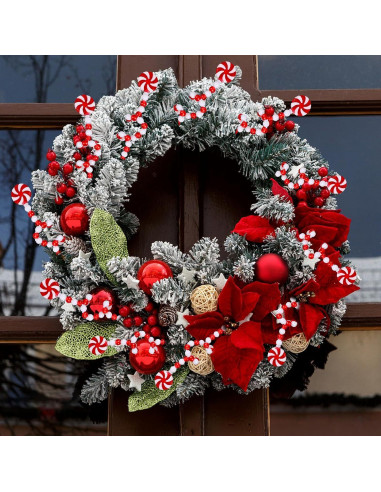 30 Decoraciones de Bastones de Caramelo HOHOTIME Rojo y Blanco
