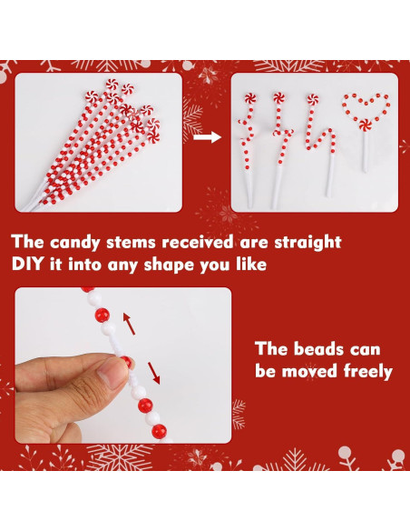 30 Decoraciones de Bastones de Caramelo HOHOTIME Rojo y Blanco