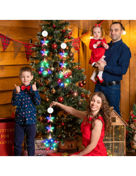 Luces de Ventana de Navidad CCINEE 3Pcs Multicolor con Ventosa