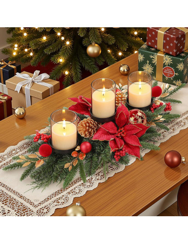 Centro de Mesa Navideño Alupssuc 71.12 cm con Soportes para Velas