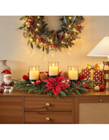 Centro de Mesa Navideño Alupssuc 71.12 cm con Soportes para Velas