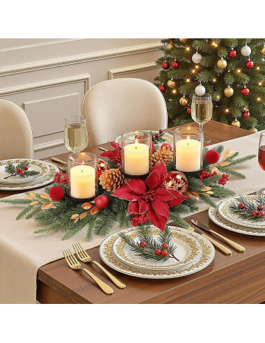 Centro de Mesa Navideño Alupssuc 71.12 cm con Soportes para Velas