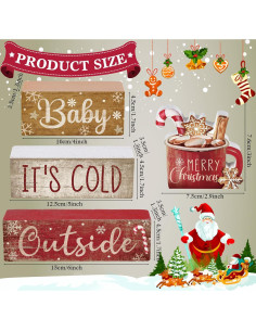 Decoración de Mesa Navideña Moucuny 4 Pcs Chocolate Caliente 2