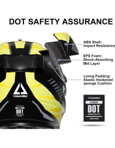 Casco TRIANGLE AH609 Dual Sport para Motocicleta Amarillo 2