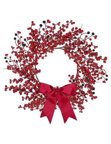 Corona Navideña Artificial Sggvecsy 45.72 cm con Baya Roja