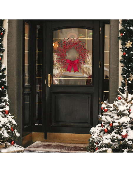 Corona Navideña Artificial Sggvecsy 45.72 cm con Baya Roja