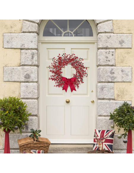 Corona Navideña Artificial Sggvecsy 45.72 cm con Baya Roja