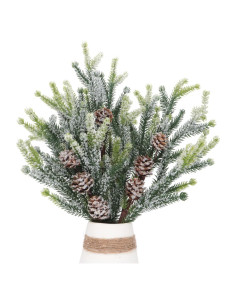 3 Ramas de Pino Artificial con Escarcha y Piñas Kesywale