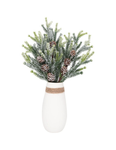 3 Ramas de Pino Artificial con Escarcha y Piñas Kesywale