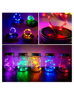 Luces de tapa solar para frascos de vidrio ANGMLN, 10 LEDs
