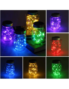 Luces de tapa solar para frascos de vidrio ANGMLN, 10 LEDs 2